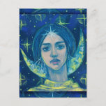 Hecate, Moon Goddess Pastel Painting Fantasy Art Postcard