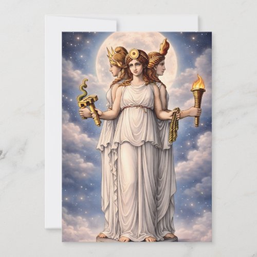 Hecate Triple Goddess Celestial Moon Art – myth Card