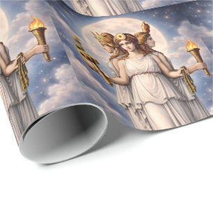 Hecate Triple Goddess Celestial Moon Art – myth Wrapping Paper