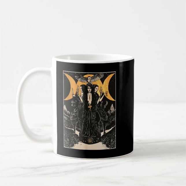 Hecate Triple Moon Goddess Wiccan Wicca Pagan Witc Coffee Mug (Left)