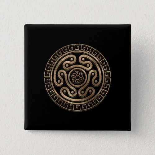 Hecate Wheel Black and Gold Button