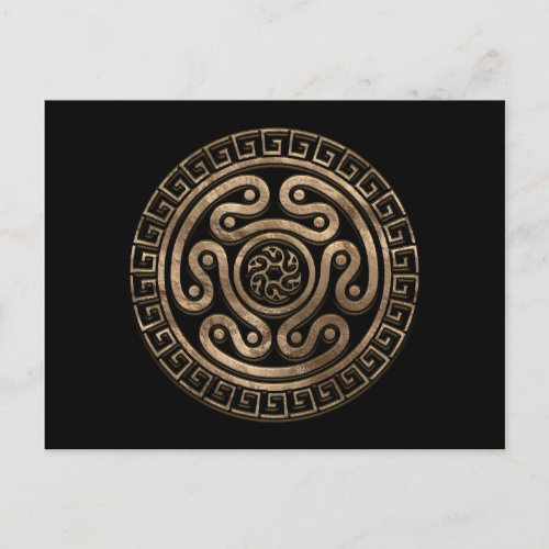 Hecate Wheel Black and Gold Postcard