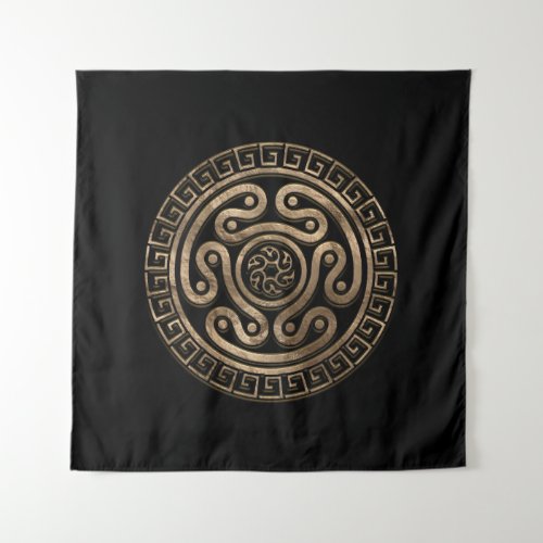 Hecate Wheel Black and Gold Tapestry