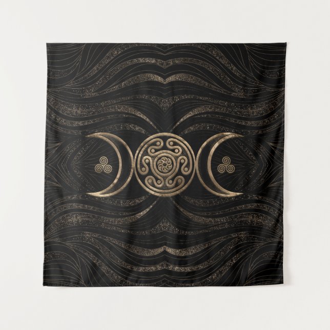 Hecate Wheel Triple Moon Tapestry (Front)