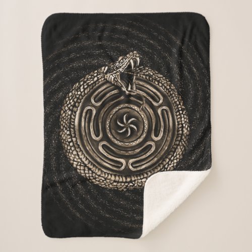 Hecate Wheel with ouroboros Sherpa Blanket