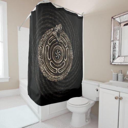 Hecate Wheel with ouroboros Shower Curtain