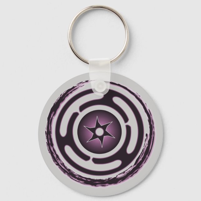 Hecate's Wheel (Purple) Keychain (Front)