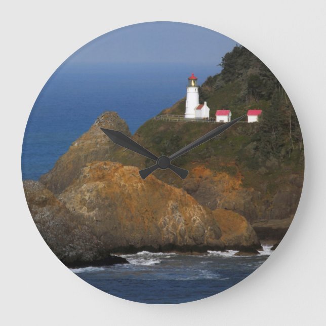 Heceta Head Lighthouse, Cape Creek, Oregon, USA Large Clock (Front)