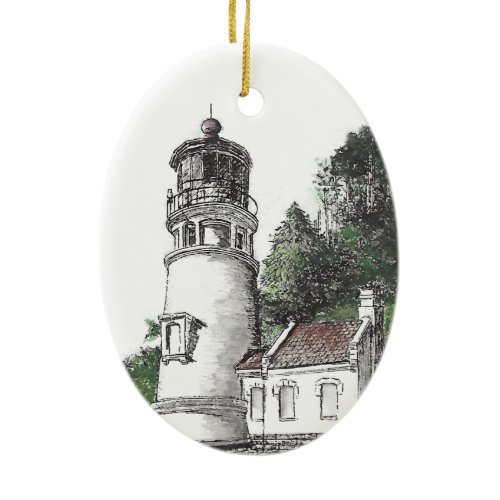 Heceta Head Lighthouse Ceramic Ornament