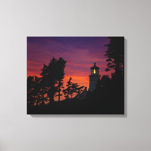 Heceta Head Lighthouse Landscape  Oregon Coast Canvas Print