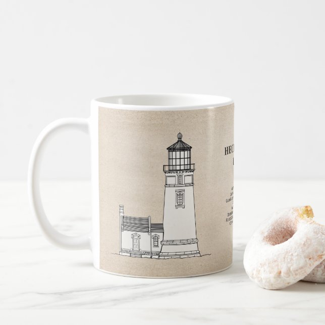 Heceta Head Lighthouse - Oregon - SBD Coffee Mug (With Donut)