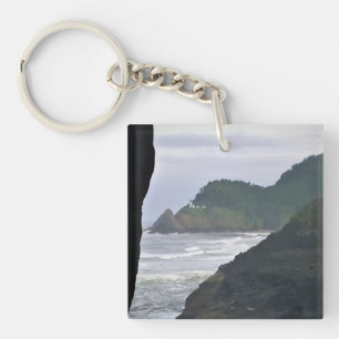 Heceta Head Lighthouse & Sea Lions, OR Keychain