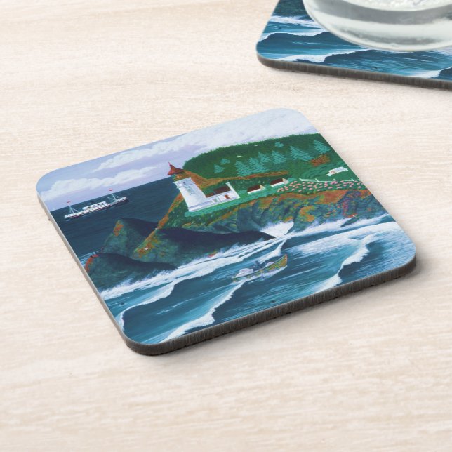 Heceta Lighthouse Beverage Coaster (Left Side)
