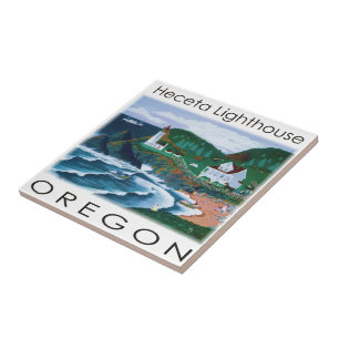 Heceta Lighthouse Ceramic Tile