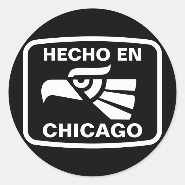 Hecho en Chicago personalizado custom personalized Classic Round Sticker (Front)