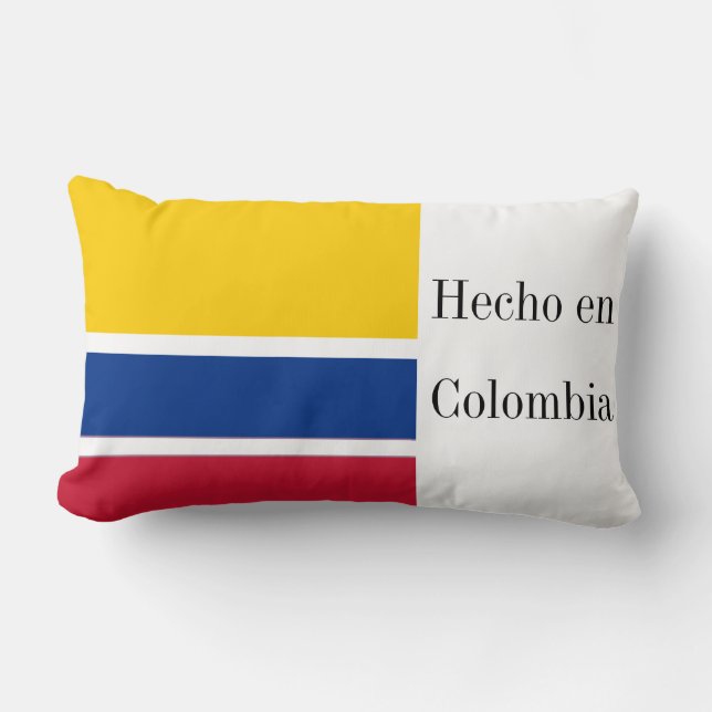 Hecho en Colombia Flag Lumbar Pillow (Front)