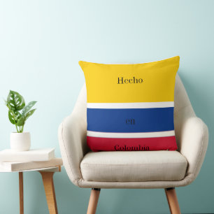 Hecho en Colombia Flag Throw Pillow