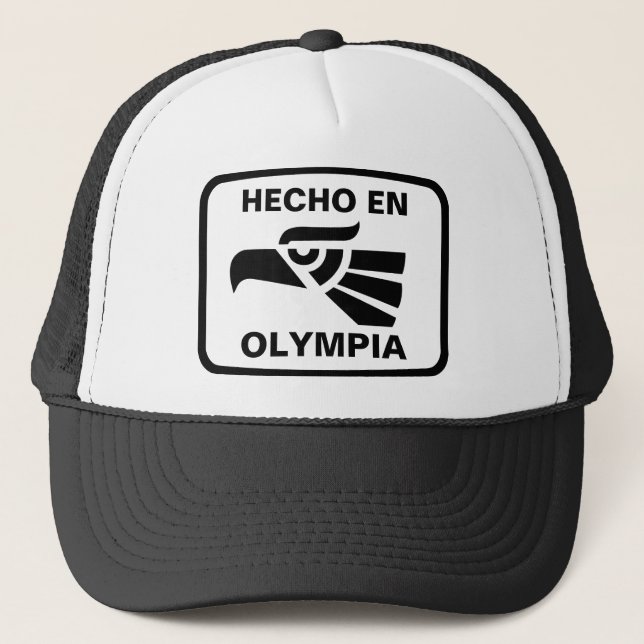 Hecho en Olympia personalizado custom personalized Trucker Hat (Front)