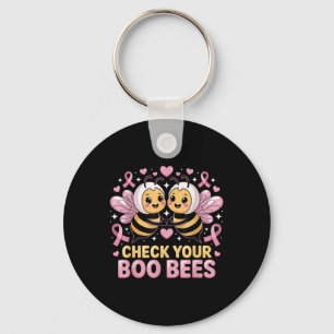 Heck Your Boo Bees Cute Breast Cancer Awareness De Keychain