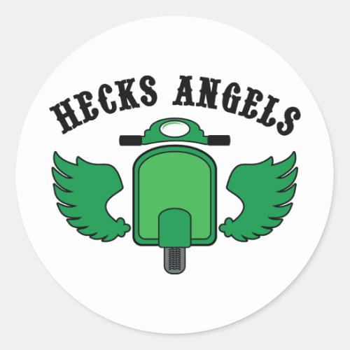 Hecks Angels Classic Round Sticker