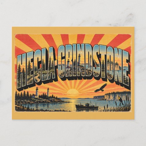 Hecla-Grindstone MB Lighthouse Lake Winnipeg Art Postcard