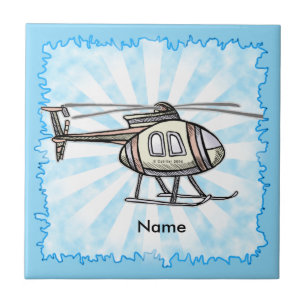 Hectic helicopter ceramic tile