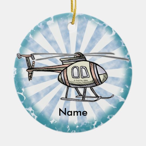 Hectic Helicopter custom name  Ceramic Ornament