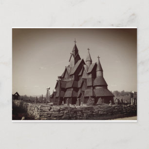 Heddal stave church postcard