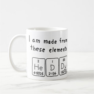 Heddy periodic table name mug