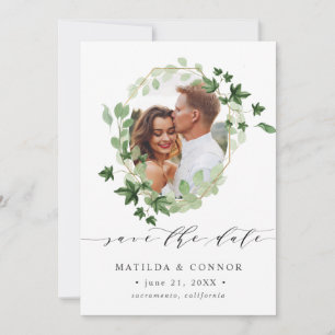 Hedera   Ivy Leaves Geometric photo save the date