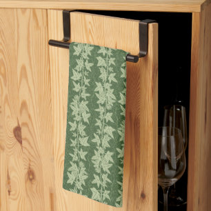 Hedera Ivy Vines - botanical green L_D pattern. Kitchen Towel