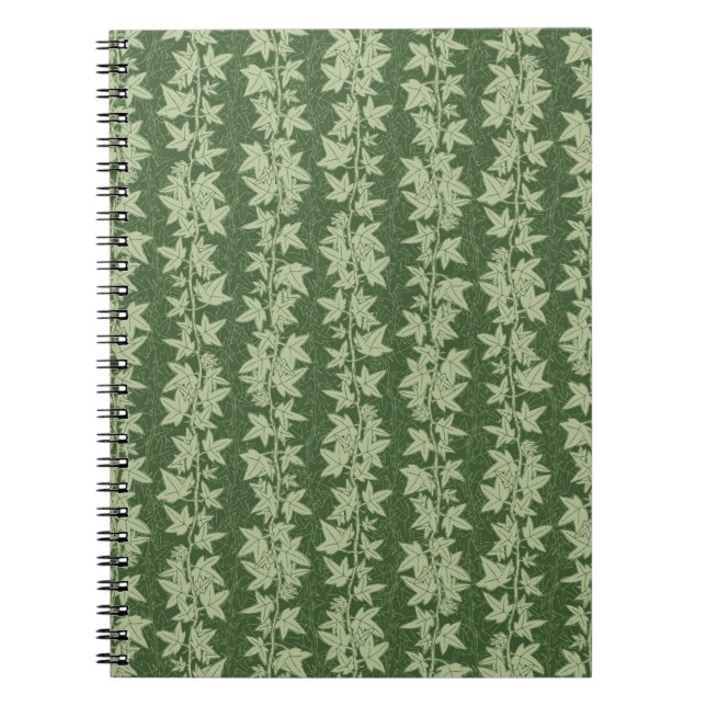 Hedera Ivy Vines - botanical green L_D pattern. Notebook (Front)