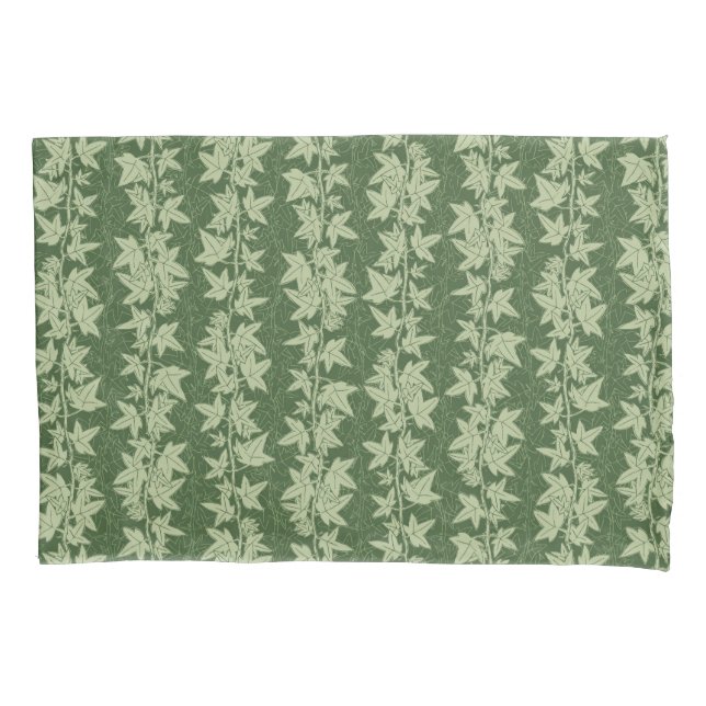 Hedera Ivy Vines - botanical green L_D pattern. Pillow Case (Front)