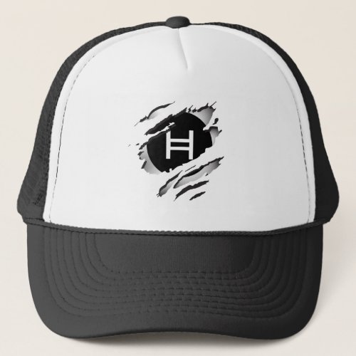 Hedera Torn Logo Reveal Image _ Trucker Hat