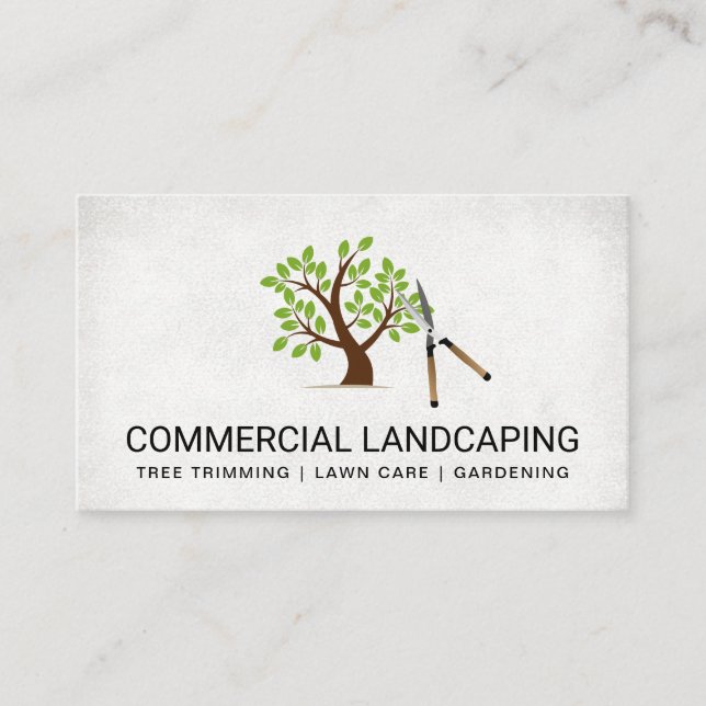 Hedge Clippers | Tree Logo Business Card (Front)