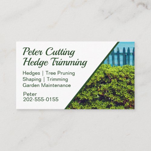 Hedge Cutting and Trimming Business Card