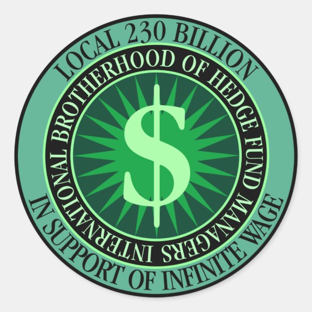 Hedge Fund Managers Union Classic Round Sticker (Front)