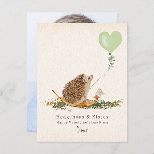 Hedge Hugs  Kisses Classroom Valentine Photo Postcard