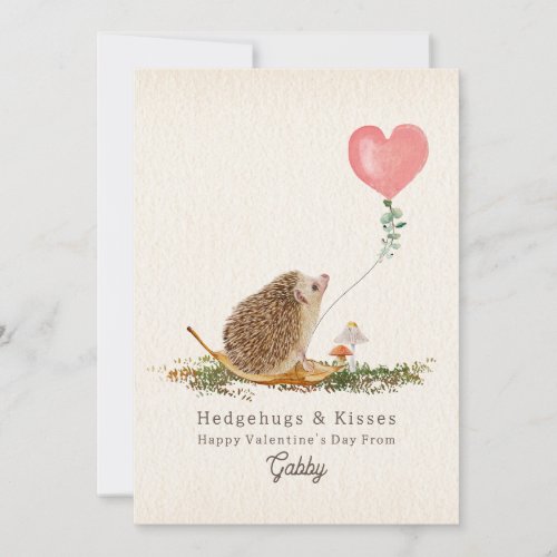 Hedge Hugs  Kisses Hedgehog Mushroom Valentine