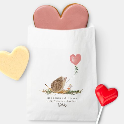 Hedge Hugs  Kisses Hedgehog Mushroom Valentine Favor Bag