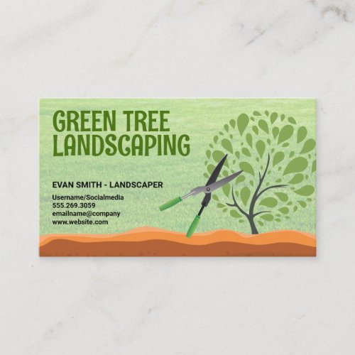 Hedge Trimmers  Landscaper  Grass  Tree Business Card