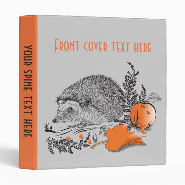 Hedgehog 3 Ring Binder (Front/Spine)