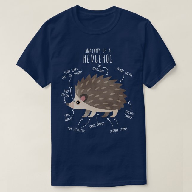 Hedgehog Anatomy T-Shirt (Design Front)