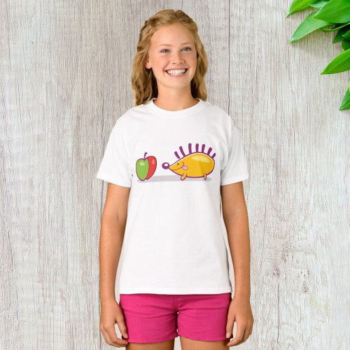 Hedgehog And An Apple T_Shirt