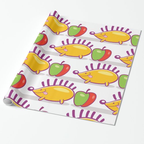 Hedgehog And An Apple Wrapping Paper