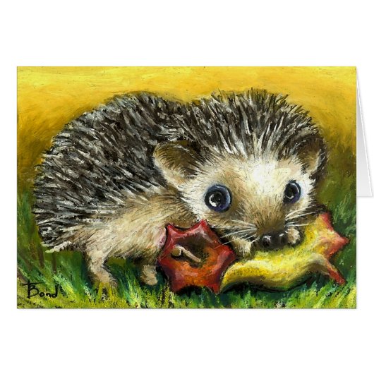 Hedgehog and apple cards (Front Horizontal)