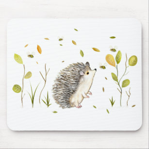 Hedgehog and Bees Mouse Pad