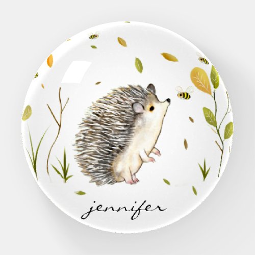 Hedgehog and Bees Paperweight