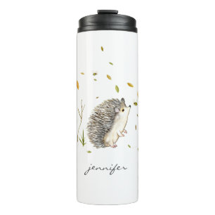 Hedgehog and Bees Personalized  Thermal Tumbler