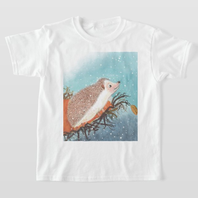 Hedgehog and first snowflakes  T-Shirt (Laydown)